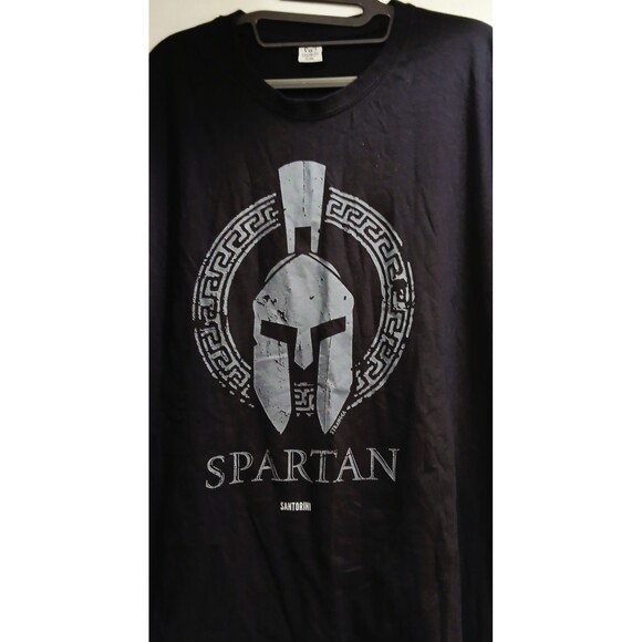 Spartan Santorini Black Gladiator Spartan Warrior T-Shirt Men's Size XXL EUC - Picture 3 of 5